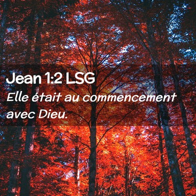 Picture 02 - Jean 1:2 LSG - Elle était au commencement avec - Bible Verse Picture