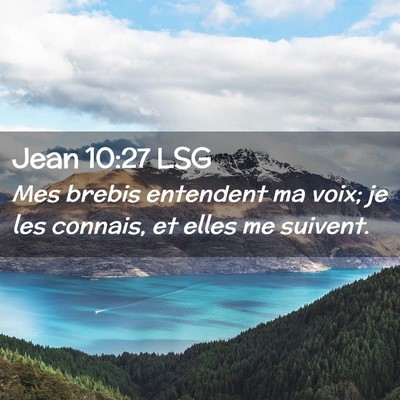 Picture 02 - Jean 10:27 LSG - Mes brebis entendent ma voix; je les connais, et - Bible Verse Picture