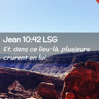 Picture 02 - Jean 10:42 LSG - Et, dans ce lieu-là, plusieurs crurent en - Bible Verse Picture