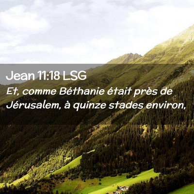 Picture 02 - Jean 11:18 LSG - Et, comme Béthanie était près de Jérusalem, - Bible Verse Picture