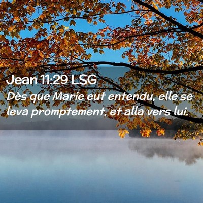 Picture 02 - Jean 11:29 LSG - Dès que Marie eut entendu, elle se leva - Bible Verse Picture