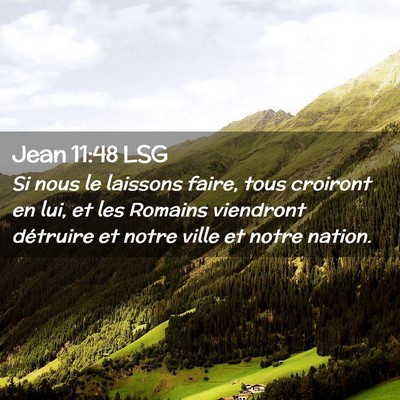 Picture 02 - Jean 11:48 LSG - Si nous le laissons faire, tous croiront en lui, - Bible Verse Picture