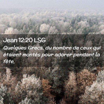 Picture 02 - Jean 12:20 LSG - Quelques Grecs, du nombre de ceux qui étaient - Bible Verse Picture