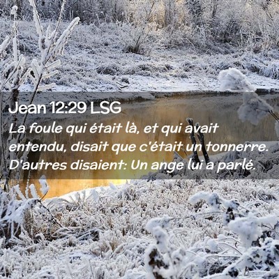 Picture 02 - Jean 12:29 LSG - La foule qui était là, et qui avait entendu, - Bible Verse Picture