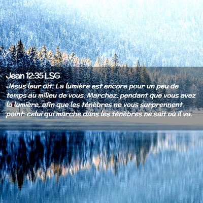Picture 02 - Jean 12:35 LSG - Jésus leur dit: La lumière est encore pour un - Bible Verse Picture