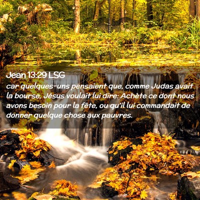 Picture 02 - Jean 13:29 LSG - car quelques-uns pensaient que, comme Judas avait - Bible Verse Picture