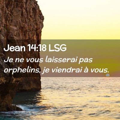 Picture 02 - Jean 14:18 LSG - Je ne vous laisserai pas orphelins, je viendrai - Bible Verse Picture