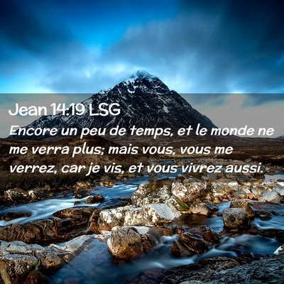 Picture 02 - Jean 14:19 LSG - Encore un peu de temps, et le monde ne me verra - Bible Verse Picture