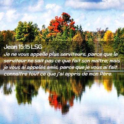 Picture 02 - Jean 15:15 LSG - Je ne vous appelle plus serviteurs, parce que le - Bible Verse Picture