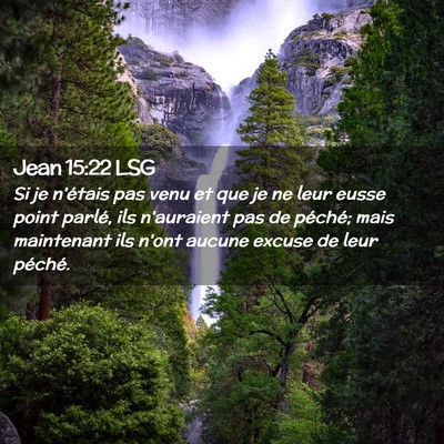 Picture 02 - Jean 15:22 LSG - Si je n'étais pas venu et que je ne leur eusse - Bible Verse Picture