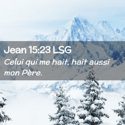 Picture 02 - Jean 15:23 LSG - Celui qui me hait, hait aussi mon - Bible Verse Picture
