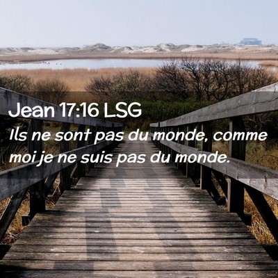 Picture 02 - Jean 17:16 LSG - Ils ne sont pas du monde, comme moi je ne suis - Bible Verse Picture