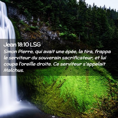 Picture 02 - Jean 18:10 LSG - Simon Pierre, qui avait une épée, la tira, - Bible Verse Picture