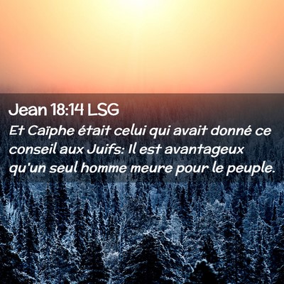 Picture 02 - Jean 18:14 LSG - Et Caïphe était celui qui avait donné ce - Bible Verse Picture