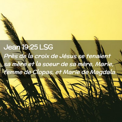 Picture 02 - Jean 19:25 LSG - Près de la croix de Jésus se tenaient sa mère - Bible Verse Picture