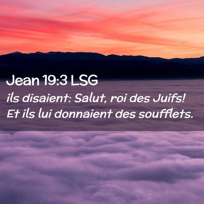 Picture 02 - Jean 19:3 LSG - ils disaient: Salut, roi des Juifs! Et ils lui - Bible Verse Picture