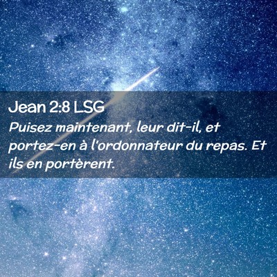 Picture 02 - Jean 2:8 LSG - Puisez maintenant, leur dit-il, et portez-en à - Bible Verse Picture