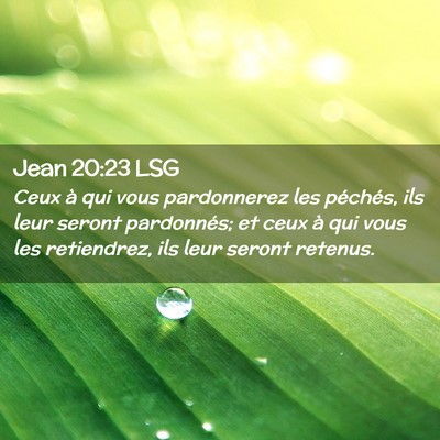 Picture 02 - Jean 20:23 LSG - Ceux à qui vous pardonnerez les péchés, ils - Bible Verse Picture