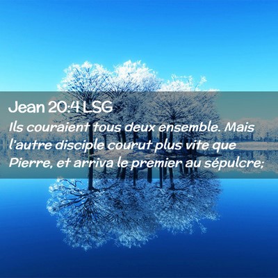 Picture 02 - Jean 20:4 LSG - Ils couraient tous deux ensemble. Mais l'autre - Bible Verse Picture