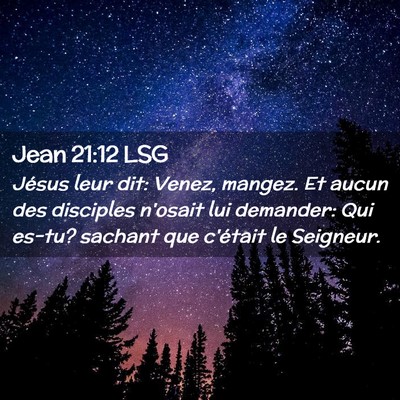 Picture 02 - Jean 21:12 LSG - Jésus leur dit: Venez, mangez. Et aucun des - Bible Verse Picture