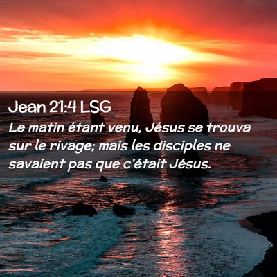 Picture 02 - Jean 21:4 LSG - Le matin étant venu, Jésus se trouva sur le - Bible Verse Picture