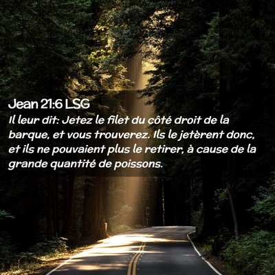 Picture 02 - Jean 21:6 LSG - Il leur dit: Jetez le filet du côté droit de la - Bible Verse Picture