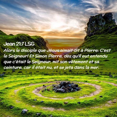 Picture 02 - Jean 21:7 LSG - Alors le disciple que Jésus aimait dit à - Bible Verse Picture