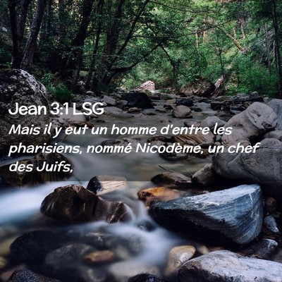 Picture 02 - Jean 3:1 LSG - Mais il y eut un homme d'entre les pharisiens, - Bible Verse Picture