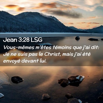 Picture 02 - Jean 3:28 LSG - Vous-mêmes m'êtes témoins que j'ai dit: Je ne - Bible Verse Picture