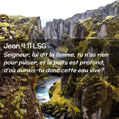 Picture 02 - Jean 4:11 LSG - Seigneur, lui dit la femme, tu n'as rien pour - Bible Verse Picture