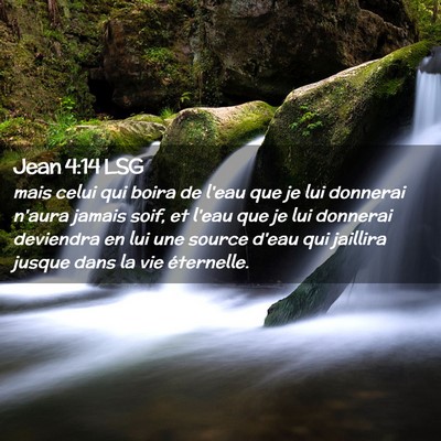 Picture 02 - Jean 4:14 LSG - mais celui qui boira de l'eau que je lui donnerai - Bible Verse Picture