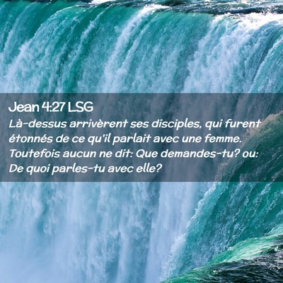 Picture 02 - Jean 4:27 LSG - Là-dessus arrivèrent ses disciples, qui furent - Bible Verse Picture