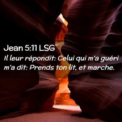 Picture 02 - Jean 5:11 LSG - Il leur répondit: Celui qui m'a guéri m'a dit: - Bible Verse Picture