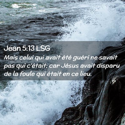 Picture 02 - Jean 5:13 LSG - Mais celui qui avait été guéri ne savait pas - Bible Verse Picture