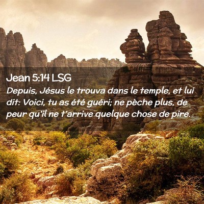 Picture 02 - Jean 5:14 LSG - Depuis, Jésus le trouva dans le temple, et lui - Bible Verse Picture