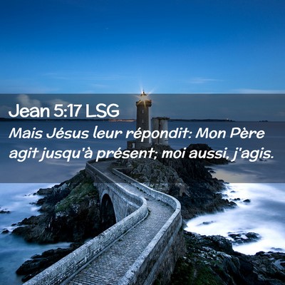 Picture 02 - Jean 5:17 LSG - Mais Jésus leur répondit: Mon Père agit - Bible Verse Picture