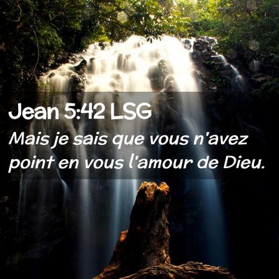 Picture 02 - Jean 5:42 LSG - Mais je sais que vous n'avez point en vous - Bible Verse Picture