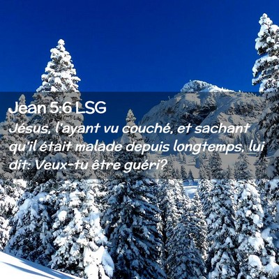 Picture 02 - Jean 5:6 LSG - Jésus, l'ayant vu couché, et sachant qu'il - Bible Verse Picture