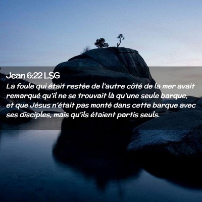 Picture 02 - Jean 6:22 LSG - La foule qui était restée de l'autre côté de - Bible Verse Picture