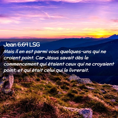 Picture 02 - Jean 6:64 LSG - Mais il en est parmi vous quelques-uns qui ne - Bible Verse Picture