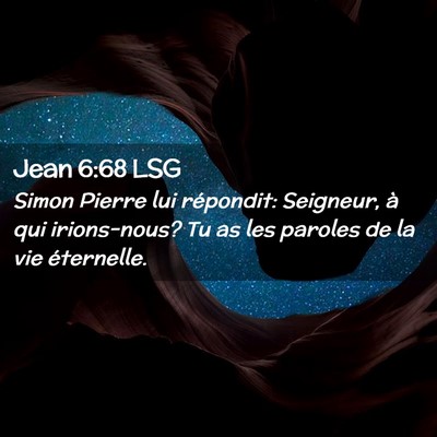 Picture 02 - Jean 6:68 LSG - Simon Pierre lui répondit: Seigneur, à qui - Bible Verse Picture
