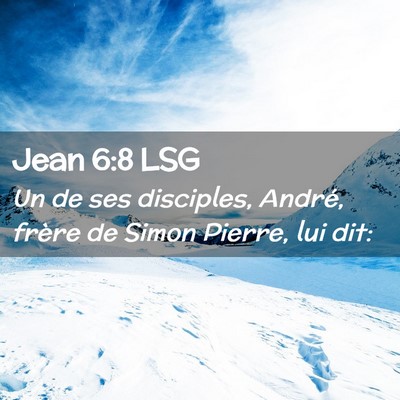 Picture 02 - Jean 6:8 LSG - Un de ses disciples, André, frère de Simon - Bible Verse Picture