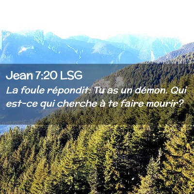 Picture 02 - Jean 7:20 LSG - La foule répondit: Tu as un démon. Qui est-ce - Bible Verse Picture