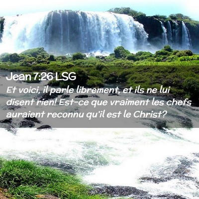Picture 02 - Jean 7:26 LSG - Et voici, il parle librement, et ils ne lui - Bible Verse Picture