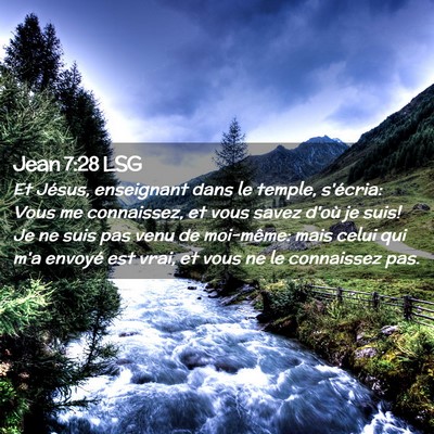 Picture 02 - Jean 7:28 LSG - Et Jésus, enseignant dans le temple, s'écria: - Bible Verse Picture