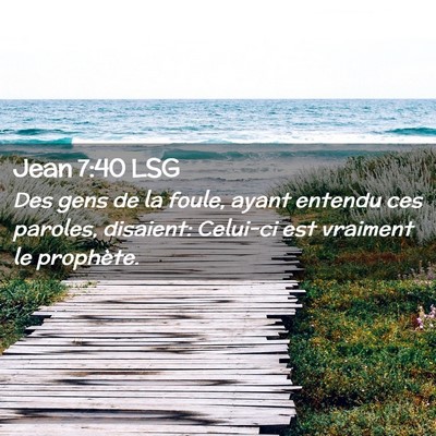 Picture 02 - Jean 7:40 LSG - Des gens de la foule, ayant entendu ces paroles, - Bible Verse Picture