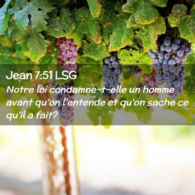 Picture 02 - Jean 7:51 LSG - Notre loi condamne-t-elle un homme avant qu'on - Bible Verse Picture