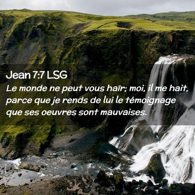 Picture 02 - Jean 7:7 LSG - Le monde ne peut vous haïr; moi, il me hait, - Bible Verse Picture