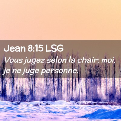 Picture 02 - Jean 8:15 LSG - Vous jugez selon la chair; moi, je ne juge - Bible Verse Picture