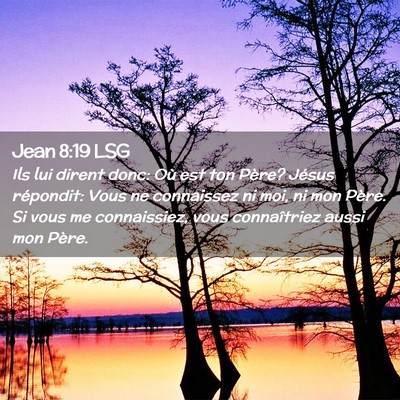 Picture 02 - Jean 8:19 LSG - Ils lui dirent donc: Où est ton Père? Jésus - Bible Verse Picture